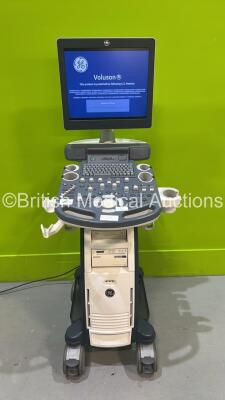 GE Voluson P8 Flat Screen Ultrasound Scanner BT 15 Ref 5589191 *S/N 306848SU3* **Mfd 10/2015** Software Version 14.0.0 (15.0.5.81) with Sony UP-898 Digital Graphic Printer (Powers Up)