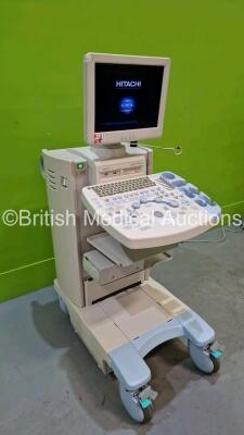 Hitachi EUB-7000HV Ultrasound Scanner *S/N KE16955003* **Mfd 2010** with Sony UP-897MD Video Graphic Printer (Powers Up and Faulty Screen / Line in Screen - See Photo) *HDD Removed* *Asset No. 323928* - 3