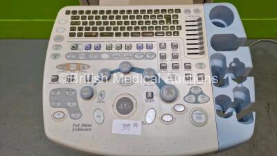 Hitachi EUB-7000HV Ultrasound Scanner *S/N KE16955003* **Mfd 2010** with Sony UP-897MD Video Graphic Printer (Powers Up and Faulty Screen / Line in Screen - See Photo) *HDD Removed* *Asset No. 323928* - 6