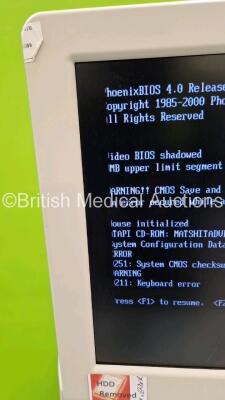 Hitachi EUB-7000HV Ultrasound Scanner *S/N KE16955003* **Mfd 2010** with Sony UP-897MD Video Graphic Printer (Powers Up and Faulty Screen / Line in Screen - See Photo) *HDD Removed* *Asset No. 323928* - 8