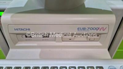 Hitachi EUB-7000HV Ultrasound Scanner *S/N KE16955003* **Mfd 2010** with Sony UP-897MD Video Graphic Printer (Powers Up and Faulty Screen / Line in Screen - See Photo) *HDD Removed* *Asset No. 323928* - 9