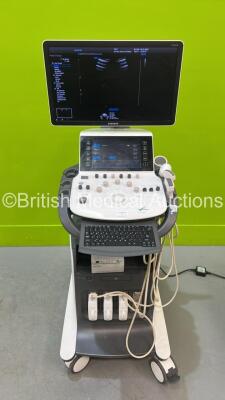 Samsung USS-WS8AF4K/GB Elite Flat Screen Ultrasound Scanner *S/N S0Y9M3HG900003A* **Mfd 2015-09** Software Version 4.01.10.0601 with 3 x Transducer /. Probes (CV1-8A / CA1-7A / CA3-10A) and Mitsubishi P95 Printer (Powers Up) ***IR240***