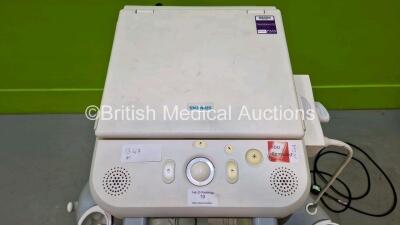 Siemens Acuson P300 Portable Ultrasound Scanner Model No 10852646 *S/N 001111* **Mfd 2014** System Software RES 1.01 STD 13.21 ODS 13.10 with 1 x Transducer / Probe (LA435) on Stand (Powers Up - HDD Removed) **IR248** - 9