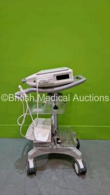 Siemens Acuson P300 Portable Ultrasound Scanner Model No 10852646 *S/N 001111* **Mfd 2014** System Software RES 1.01 STD 13.21 ODS 13.10 with 1 x Transducer / Probe (LA435) on Stand (Powers Up - HDD Removed) **IR248** - 11