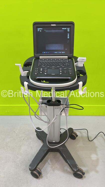 SonoSite Edge Ultrasound Scanner Ref P15000-63 *S/N 042V4B* **Mfd 2015-12** Boot Version 55.80.102.018 ARM Version 55.80.102.026 with 2 x Transducers / Probes (SLAx/13-6 MHz Ref P07699-80 *Mfd 2021* / HFL38x/13-6 MHz Ref P07682-70 *Mfd 2018*) on SonoSite