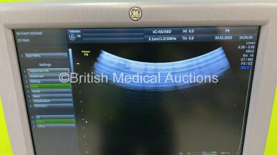 GE Voluson P8 Flat Screen Ultrasound Scanner Ref 5447121 *S/N 248337SU2* **Mfd 2014** Software Version 13.0.3.234 with 2 x Transducers / Probes (12L-RS Ref 5141337 *Mfd 2014* / 4C-RS Ref 5125386 *Mfd 2014*) and Sony Printer (Powers Up with Some Missing Di - 14