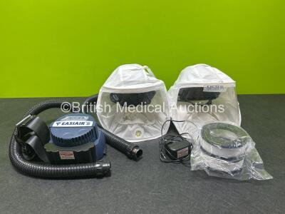 Job Lot Including 1 x Easiair Blower Unit, 2 x Easiair Masks with 1 x Hose and 1 x Easiair Filter and 1 x Power Supply