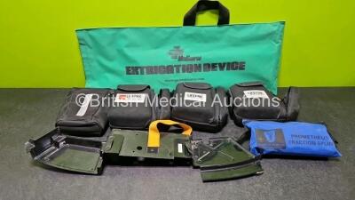 Job Lot Including 1 x MedSource Extrication Device Bag, 3 x Lifepak Pouches with 1 x Bracket, 1 x Unknown Pouch and 1 x Prometheus Traction Splint - 2