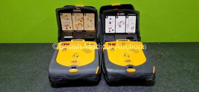 Job Lot Including 1 x Physio Control Lifepak CR Plus Defibrillator (Powers Up) with 1 x Lithium Battery in Case and 1 x Medtronic Lifepak CR Plus Defibrillator (Powers Up and No Battery) in Case