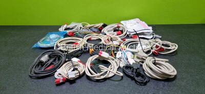 Job Lot of Various Defibrillator Cables and Electrode Pads