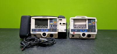 Job Lot Including 1 x Medtronic Lifepak 20 Defibrillator / Monitor (Powers Up and Damaged Casing - See Photo) Including ECG and Printer Options with 1 x Paddle Lead and 1 x 3 Lead ECG and 1 x Physio Control Lifepak 20 Defibrillator / Monitor (Powers Up an