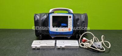 Zoll X Series Monitor/Defibrillator Application Version 02.34.05.00 Including Pacer, ECG, SPO2, NIBP, CO2 and Printer Options with 1 x Paddle Lead and 2 x Sure Power II Li-Ion Batteries *Both Flat* (Powers Up with Stock Battery - Stock Battery Not Include