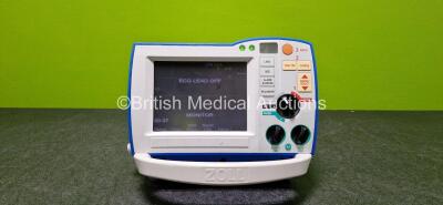 Zoll R Series ALS Defibrillator / Monitor (Powers Up, No Battery and Cracked Dial - See Photo) Including Pacer, ECG and Printer Options with 1 x Paddle Lead *SN AF13A026638*