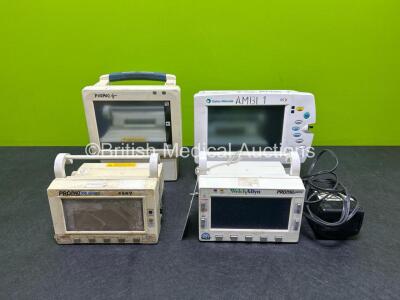 Mixed Lot Including 1 x Datex Ohmeda S/5 Patient Monitor, 1 x Welch Allyn PROPAQ CS Patient Monitor, 1 x Welch Allyn ProPAQ Encore Patient Monitor, 1 x ProPAQ 100 Series Patient Monitor with Power Supply