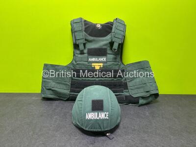 Job Lot Including 1 x Aegis Engineering Armour Ballistics Vest with Plates and 1 x Aegis Engineering Armour Helmet