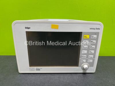 Drager Infinity Delta Patient Monitor Including HemoMed 1, NBP, Aux/Hemo 3 and MultiMed Options (Untested due to No Power Supply)