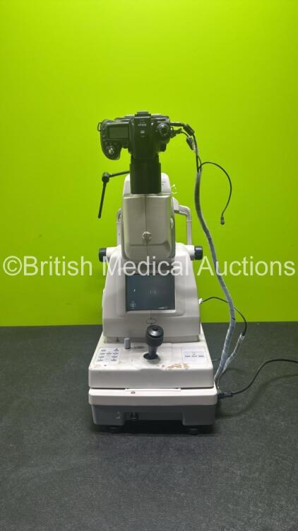 TopCon TRC-NW6S Non-Mydriatic Retinal Camera *Mfd - 2003* (Powers Up) with Nikon D90 Digital Camera *Untested Due to No Power Supply* (Headrest Rubber Loose and Cut Cable)