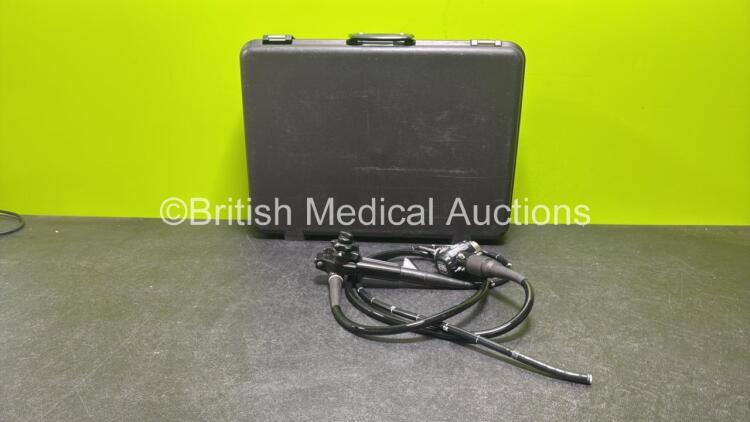 Olympus GIF-1T240 Video Gastroscope in Case - Engineer's Report : Optical System - No Fault Found, Angulation - Not Reaching Specification, To Be Adjusted, Insertion Tube - No Fault FOund, Light Transmission - No Fault Found, Channels - No Fault Found, Le