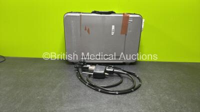 Pentax EC34-I10F Video Colonoscope in Case - Engineer's Report : Optical System - Unable to Check, Angulation - Play Evident, To Be Adjusted, Insertion Tube - No Fault Found, Light Transmission - No Fault Found, Channels - No Fault Found, Leak Check - No