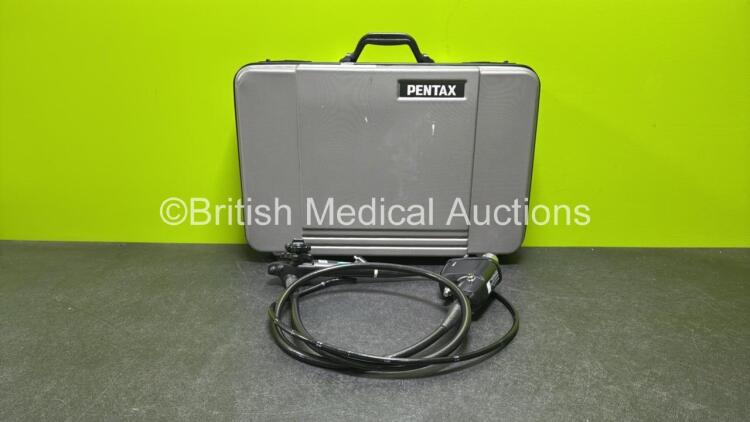 Pentax EG27-I10 Video Gastroscope in Case - Engineer's Report : Optical System - Unable to Check, Angulation - Strained, Insertion Tube - Worn and Kinked, Light Transmission - No Fault Found, Channels - No Fault Found, Leak Check - No Fault Found *A110266