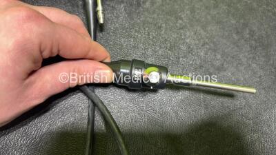 Pentax FB-18V Bronchoscope in Case - Engineer's Report : Optical System - 5 x Broken Fibers, Angulation - No Fault Found, Insertion Tube - Worn, Light Transmission - Light Guide Tube Torn at Plug, Channels - No Fault Found, Leak Check - Leak from Light Gu - 4