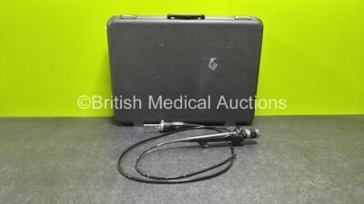 Olympus BF-40 Bronchoscope in Case - Engineer's Report : Optical System - Over 300 Broken Fibers, Angulation - No Fault Found, Insertion Tube - Minor Crush Mark Present, Light Transmission - No Fault Found, Channels - No Fault Found, Leak Check - No Fault