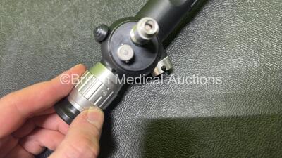 Karl Storz 11009 BCI Bronchoscope in Case - Engineer's Report : Optical System - 3 x Broken Fibers, Angulation - No Fault Found, Insertion Tube - Kinked and Leaking Due to Missing Bending Section Rubber, Light Transmission - No Fault Found, Leak Check - L - 4