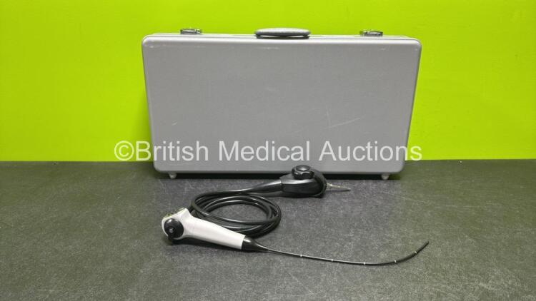 Karl Storz 11101 VP Video Pharyngoscope in Case - Engineer's Report : Optical System - Unable to Check, Angulation - No Fault Found, Insertion Tube - Kink at Grip, Light Transmission - No Fault Found, Leak Check - No Fault Found *111241*