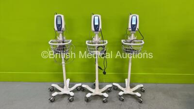 3 x Welch Allyn Vital Signs Patient Monitors With Accessories ( Powers Up) Small Damage See Pictures )