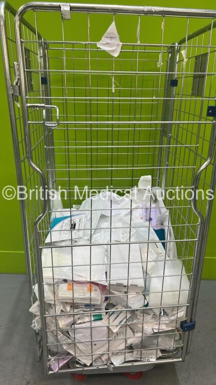 Cage of Mixed Lot Including Smiths Blue Line Ultra Suctionaid, Medical Systems Laserjet 40 cm and Ventralex Hernia Patch (Cage Not Included - May Contain Sharps)