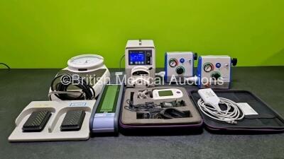 Mixed Lot Including 1 x Black & Black Surgical B89060 Irrigation Pump (Powers Up) with Footswitch, 1 x Seca Weighing Scale, 1 x Olympus MH-551 Footswitch, 1 x AND Medical UM-101 Sphygmomanometer (Powers Up), 1 x Exogen Ultrasound Bone Healing System in Ca