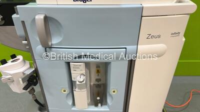 Drager Zeus Infinity empowered Anaesthesia Machine Ref MK04000 with Drager Diva Sevoflurane Vaporizer Software Version 2.00.49 and Hoses (Powers Up) *S/N ASJB-0023* **Mfd 2016** - 2