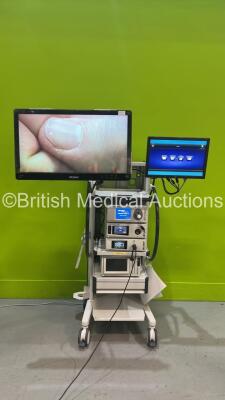 Stryker Stack System with Stryker 4K Monitor, elo Monitor, Stryker Pneumo Sure High Flow Insufflator, Stryker L10 LED Light Source with Advance Image Modality, Stryker 1588 IM Camera Control Unit with Advance Imaging Modality, Stryker 1588 AIM Camera Head