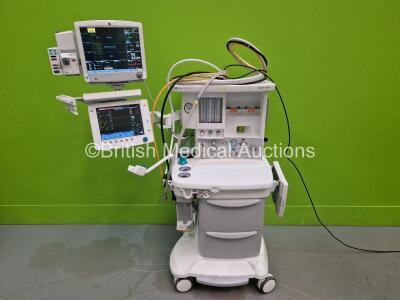 Datex-Ohmeda Aespire View Anaesthesia Machine Software Version 7 *Mfd 2015* with , Bellows and Hoses (Powers Up) with 1 x GE Carescape B650 Monitor (Powers Up) with 3 x Modules Including 1 x E-sCAiO-00, 1 x E-ENTROPY-01 and 1 x E-PSMP-01 Including ECG, Sp