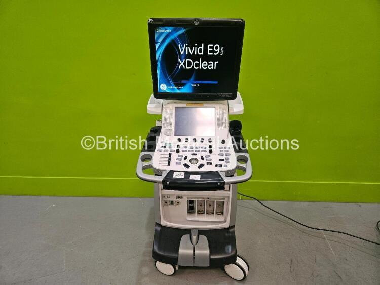 GE Vivid E9 XDClear Flat Screen Ultrasound Scanner **Mfd 2015** Application Software Version 113 Revision 1.7 System Software Version 104.3.6 (Powers Up, Keyboard Does Not Lock Into Place) and 1 x Sony DR85MD Printer (Powers Up) *SN VE99305* **IR291**