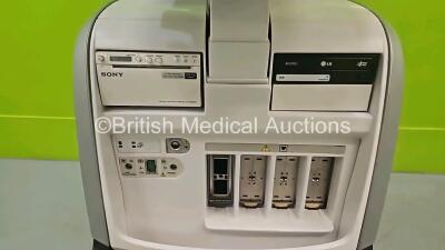 GE Vivid E9 XDClear Flat Screen Ultrasound Scanner **Mfd 2015** Application Software Version 113 Revision 1.7 System Software Version 104.3.6 (Powers Up, Keyboard Does Not Lock Into Place) and 1 x Sony DR85MD Printer (Powers Up) *SN VE99305* **IR291** - 11