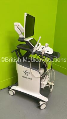 Samsung WS80A Flat Screen Ultrasound Scanner *S/N S0ZKM3HH900005D* **Mfd 2016** Software Version 4.01.14d.3045 with 4 x Transducers / Probes (V5-9 / CV1-8A / CA3-10A and CA1-7A) and Mitsubishi P95 Printer (Powers Up - Missing Rear Door Trim - See Pictures - 26