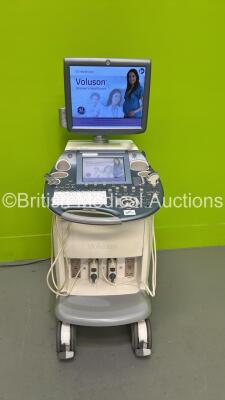 GE Voluson E6 Flat Screen Ultrasound Scanner BT 13.5 *S/N D64660* **Mfd 2016** Software Version EC250 (14.0.9.1694) with 2 x Transducers / Probes (C1-5-D Ref 5261135 *Mfd 2016* and C4-8-D Ref 5336340 *Mfd 2021*) and Sony UP-D898MD Digital Graphic Printer 