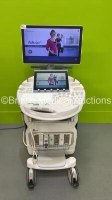 GE Voluson E10 Flat Screen Ultrasound Scanner BT 15 *S/N E60158* **Mfd 2014** Software Version EC300 (15.0.7.1931) with 1 x Transducer / Probe (IC5-9-D Ref 5194434 *Mfd 2014**) and Sony UP-D897 Digital Graphic Printer (Powers Up - Missing Trim and Dial Co