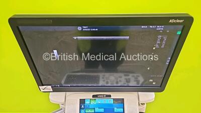 GE Logiq E9 XDClear Flat Screen Ultrasound Scanner Ref 5205000-9 *Mfd - 2015* Software Version R6 Software Revision 1.1 (Powers Up, Unable to Lock Keyboard, Keyboard Missing Button) with 3 x Transducers Including 1 x ML6-15, 1 x 9L-D, 1 x C1-6 (Not Able t - 4