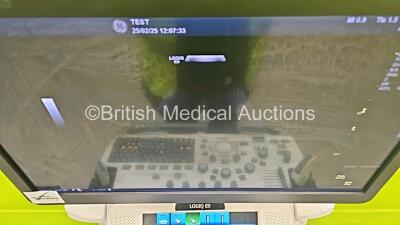 GE Logiq E9 XDClear Flat Screen Ultrasound Scanner Ref 5205000-9 *Mfd - 2015* Software Version R6 Software Revision 1.1 (Powers Up, Unable to Lock Keyboard, Keyboard Missing Button) with 3 x Transducers Including 1 x ML6-15, 1 x 9L-D, 1 x C1-6 (Not Able t - 6