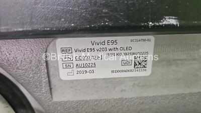 GE Vivid E95 Flat Screen Ultrasound Scanner Ref v202 with OLED *Mfd - 2019* Application Software 203 Revision 88 System Software 203-10.3 (Powers Up) with 1 x M5SC-D Transducer / Probe *Mfd - 2019* **SN AU10225 / 310379YP3* **CD224** - 15