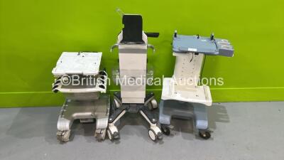 1 x GE Vivid i Stand, 1 x GE Venue Stand (Damaged) and 1 x GE Voluson Docking Cart - 2