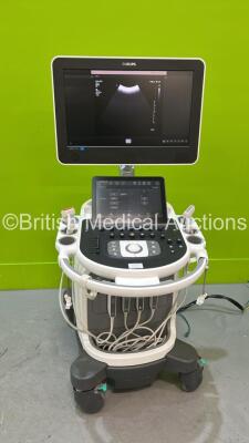 Philips Affiniti 70G Flat Screen Ultrasound Scanner Ref 989605416151 *S/N USD14F0633* **Mfd 2012** SVC HW A.0 Software Version 4.0.2.525 with 4 x Transducer / Probes (C5-1 / C9-2 / L12-5 and L12-3) (Powers Up) ***CD111***