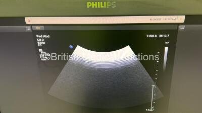 Philips Affiniti 70G Flat Screen Ultrasound Scanner Ref 989605416151 *S/N USD14F0633* **Mfd 2012** SVC HW A.0 Software Version 4.0.2.525 with 4 x Transducer / Probes (C5-1 / C9-2 / L12-5 and L12-3) (Powers Up) ***CD111*** - 9