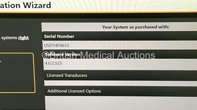 Philips Affiniti 70G Flat Screen Ultrasound Scanner Ref 989605416151 *S/N USD14F0633* **Mfd 2012** SVC HW A.0 Software Version 4.0.2.525 with 4 x Transducer / Probes (C5-1 / C9-2 / L12-5 and L12-3) (Powers Up) ***CD111*** - 17