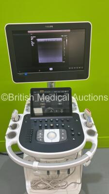 Philips Epiq 5G Flat Screen Ultrasound Scanner Ref 989605408541 SVC HW A.0 *S/N USN14C0364* **Mfd 2014** Software Version 1.5.6.850 with 3 x Transducers / Probes (L18-5 / C5-1 and L12-3) (Powers Up) - 3