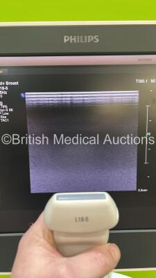 Philips Epiq 5G Flat Screen Ultrasound Scanner Ref 989605408541 SVC HW A.0 *S/N USN14C0364* **Mfd 2014** Software Version 1.5.6.850 with 3 x Transducers / Probes (L18-5 / C5-1 and L12-3) (Powers Up) - 9