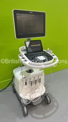 Philips Epiq 5G Flat Screen Ultrasound Scanner Ref 989605408541 SVC HW A.0 *S/N USN14C0364* **Mfd 2014** Software Version 1.5.6.850 with 3 x Transducers / Probes (L18-5 / C5-1 and L12-3) (Powers Up) - 17