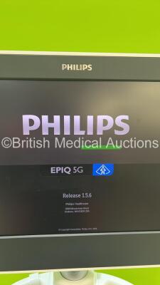 Philips Epiq 5G Flat Screen Ultrasound Scanner Ref 989605408541 SVC HW A.0 *S/N USN14C0364* **Mfd 2014** Software Version 1.5.6.850 with 3 x Transducers / Probes (L18-5 / C5-1 and L12-3) (Powers Up) - 18